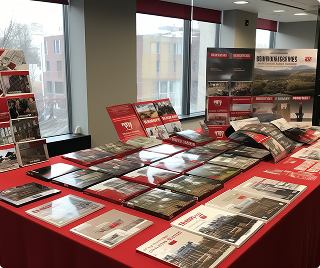 Printed exhibit catalog at conference